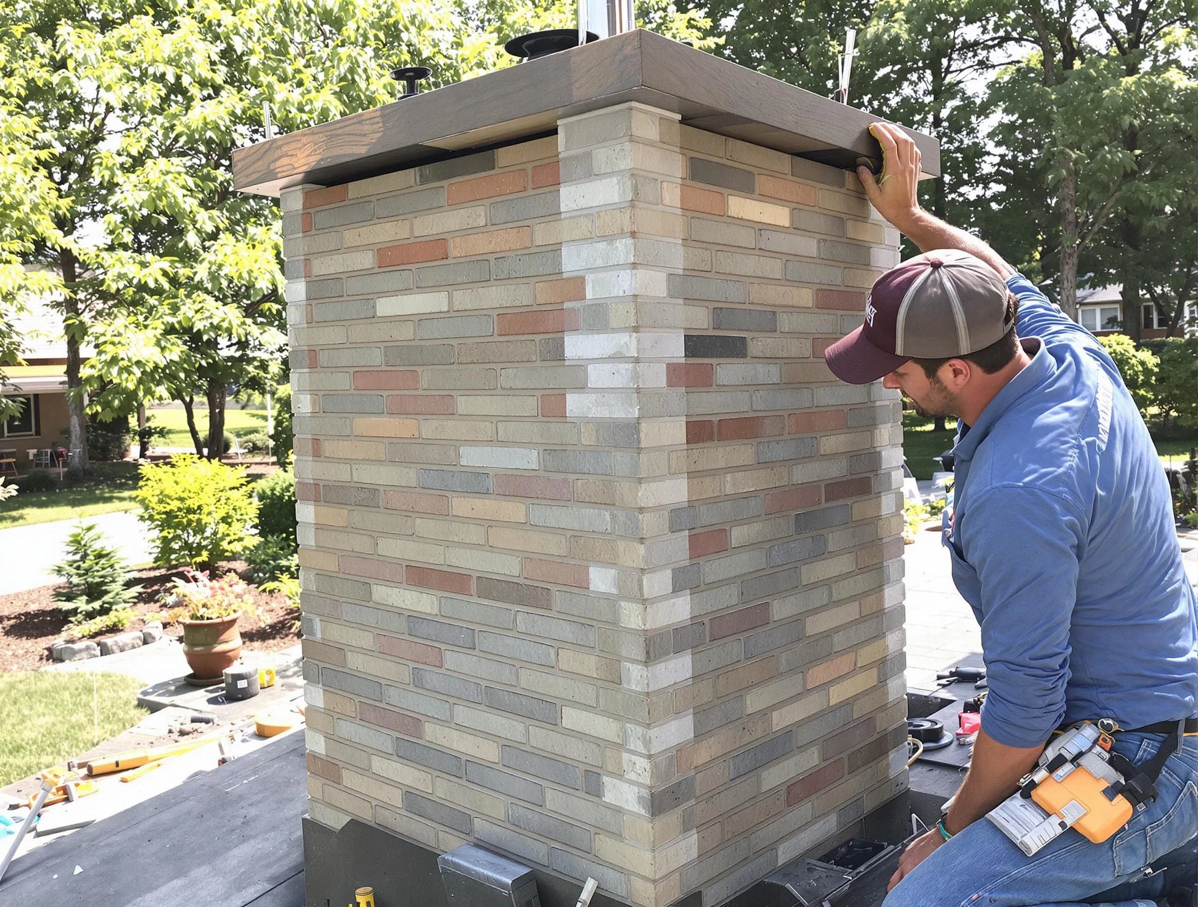 Choctaw Chimney Sweep completing a modern chimney remodel in Choctaw, OK