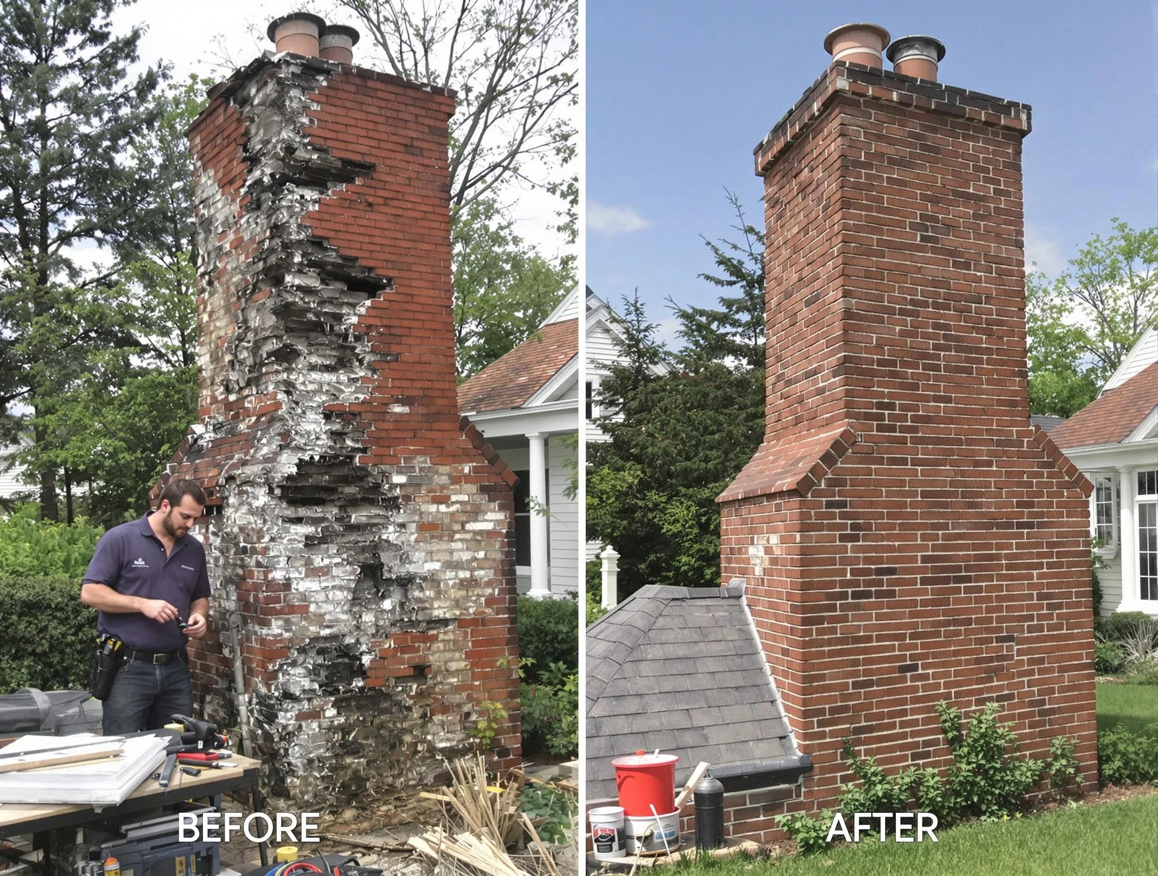 Choctaw Chimney Sweep performing a full chimney restoration in Choctaw, OK