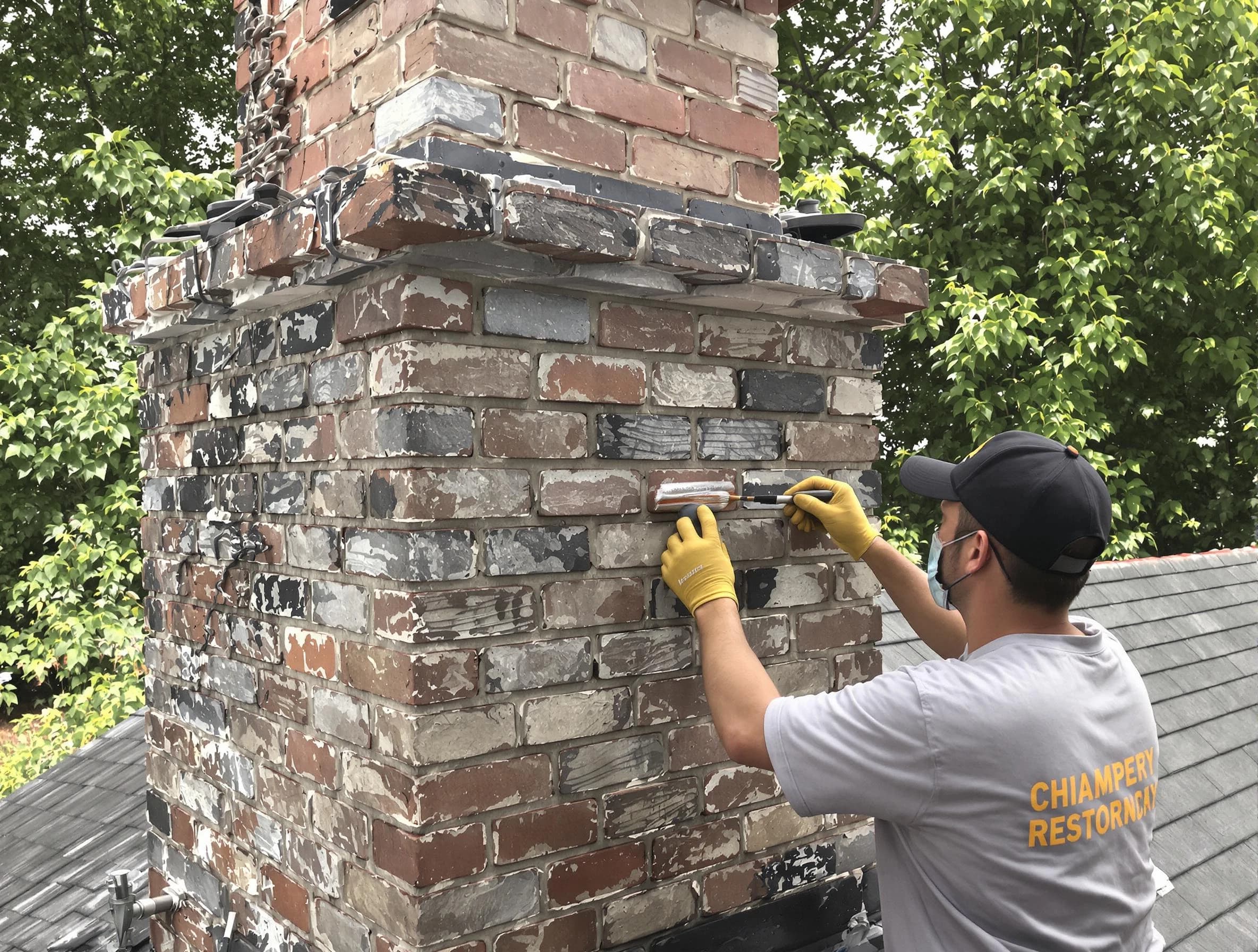 In-progress chimney restoration by Choctaw Chimney Sweep in Choctaw, OK