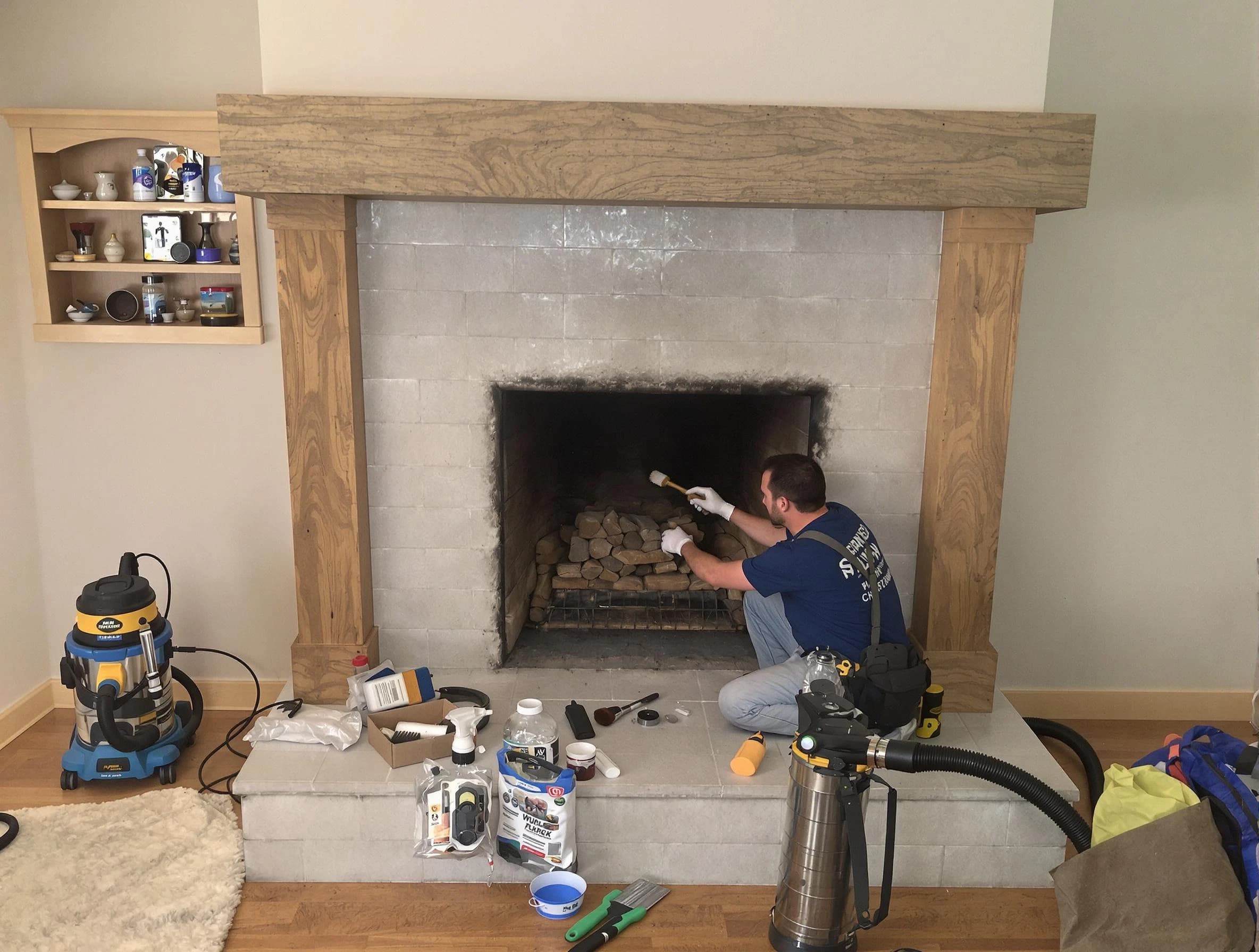 Detailed creosote removal process by Choctaw Chimney Sweep in Choctaw, OK