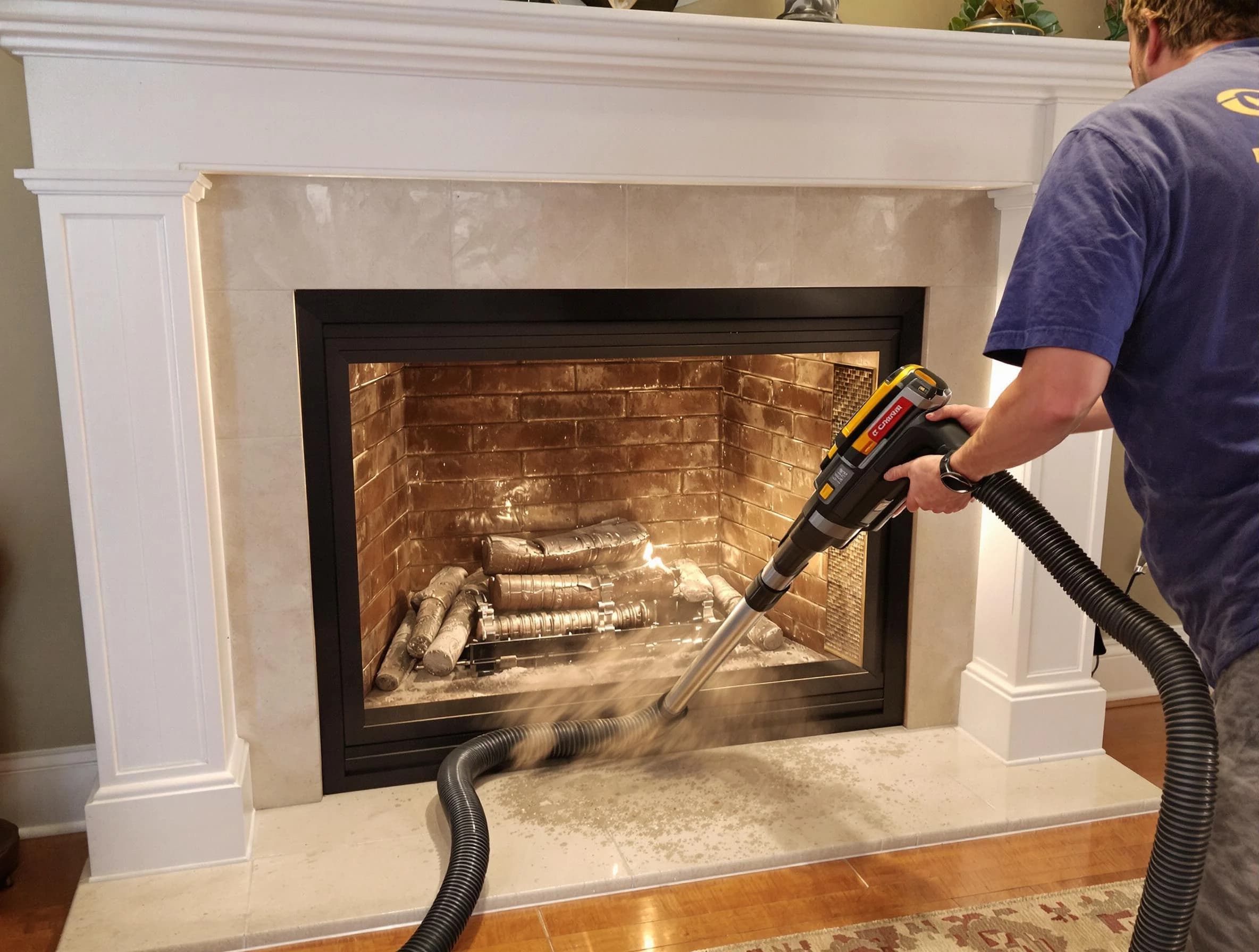 Fireplace cleaning performed by Choctaw Chimney Sweep in Choctaw, OK