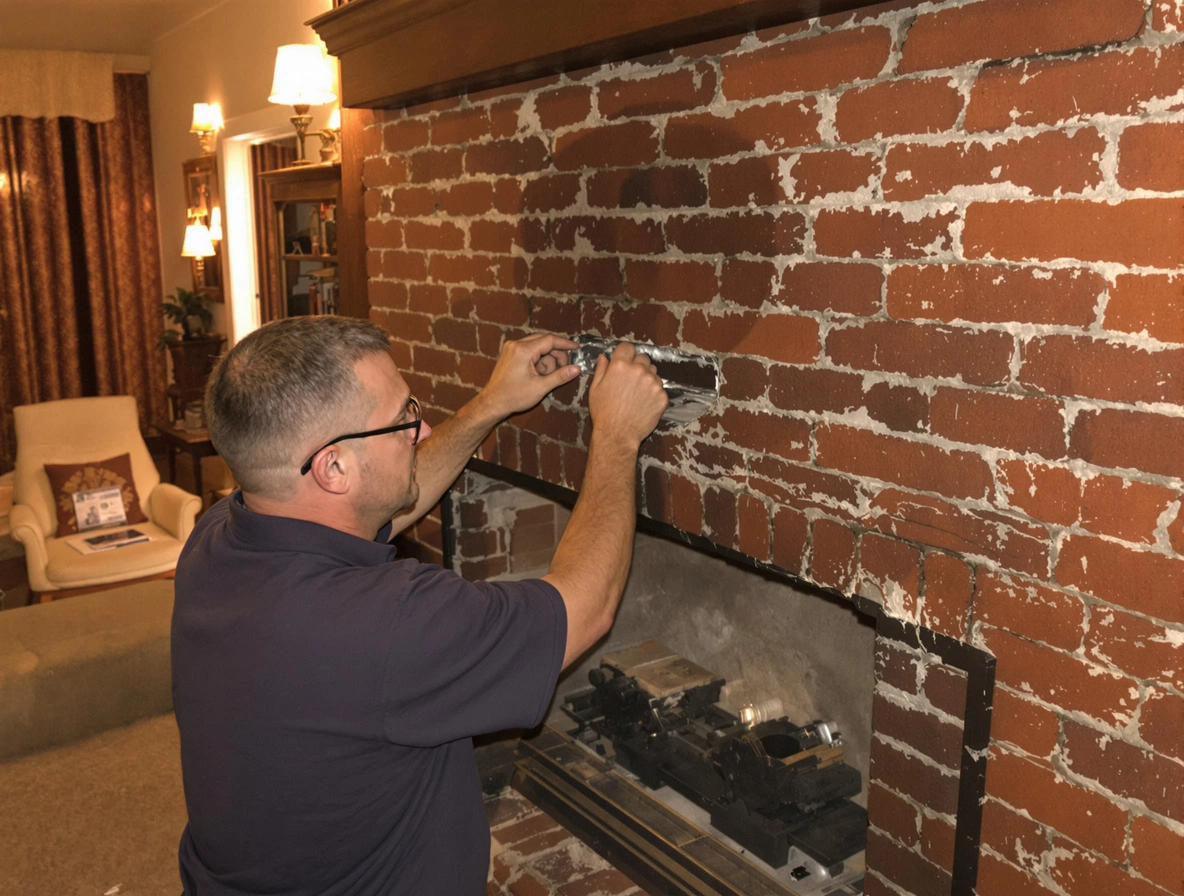 Choctaw Chimney Sweep expert fixing a fireplace in Choctaw, OK
