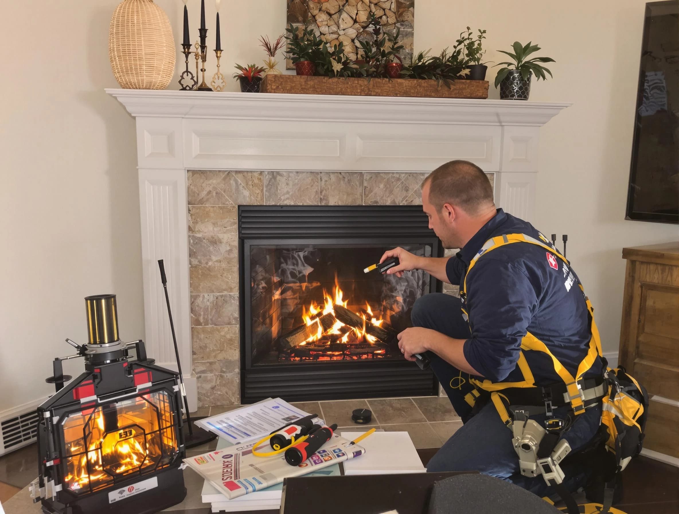 Safety-focused fireplace inspection by Choctaw Chimney Sweep in Choctaw, OK