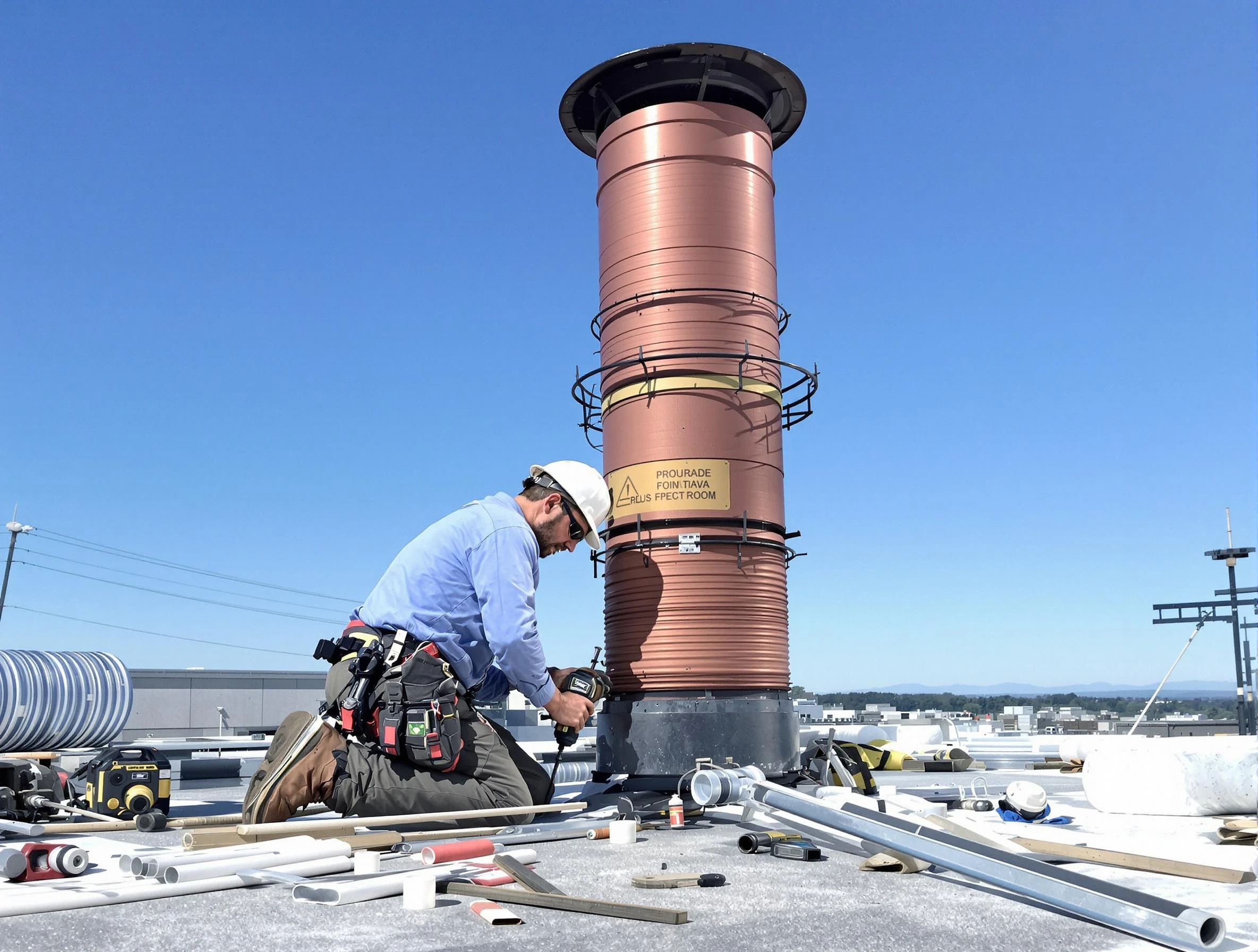 Installed chimney liner by Choctaw Chimney Sweep in Choctaw, OK