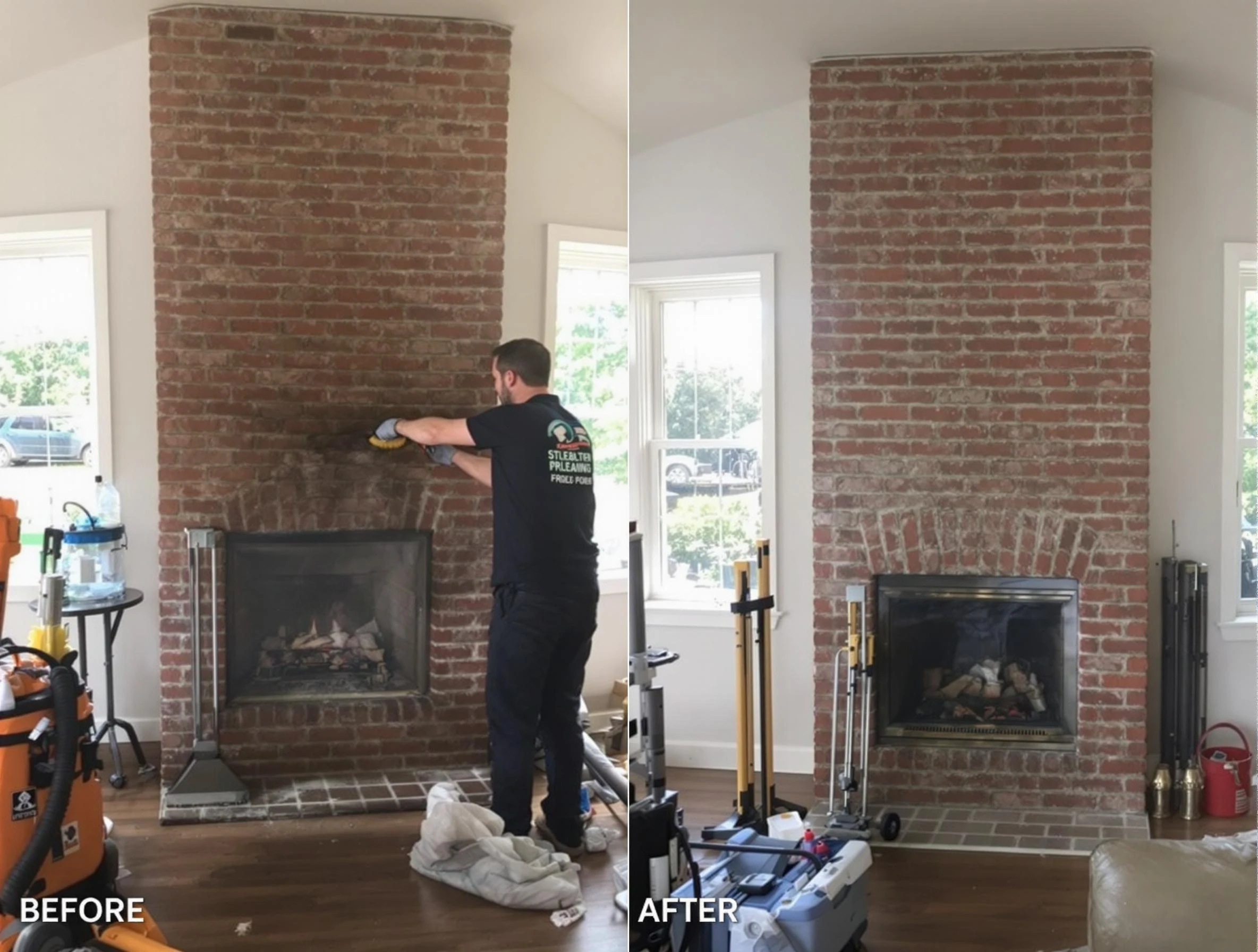 Finished chimney sweeping service by Choctaw Chimney Sweep in Choctaw, OK