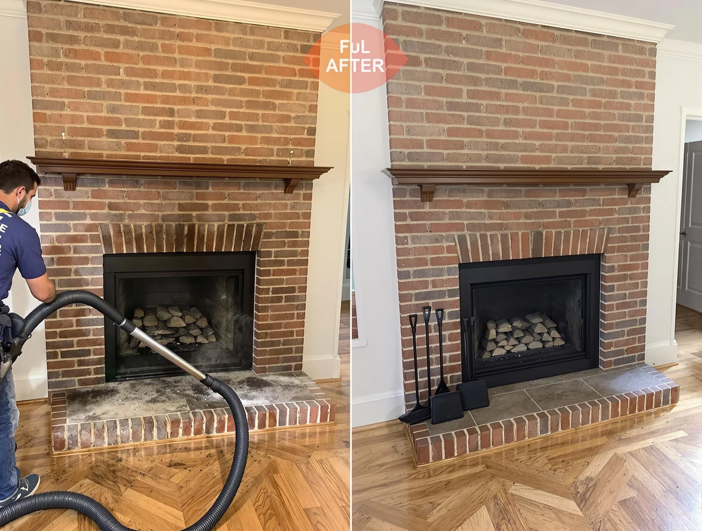 Choctaw Chimney Sweep carefully sanitizing a fireplace in Choctaw, OK