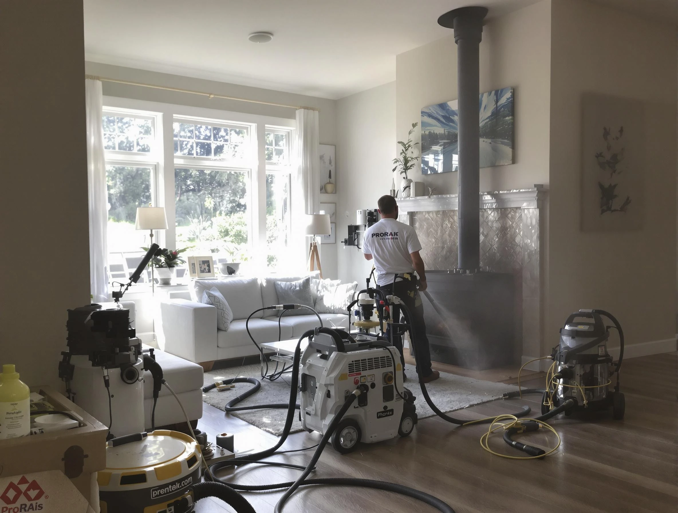 Soot removal service by Choctaw Chimney Sweep for a fireplace in Choctaw, OK